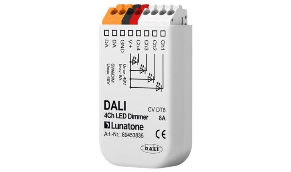 Lunatone 89453835 Dali DT6 4-Kanal LED Dimmer PWM CV 12-48VDC 8A