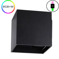 LEDlumi WLRGBWSW-V2 Up Down LED Wandleuchte schwarz IP65...