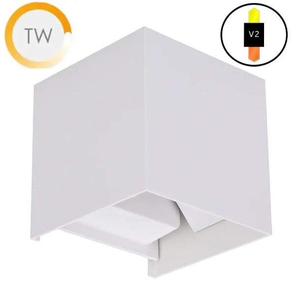 LEDlumi WLTWWS-V2 LED Wandleuchte Up Down weiß 24V 12W Tunable White IP65 2000-6000 Kelvin